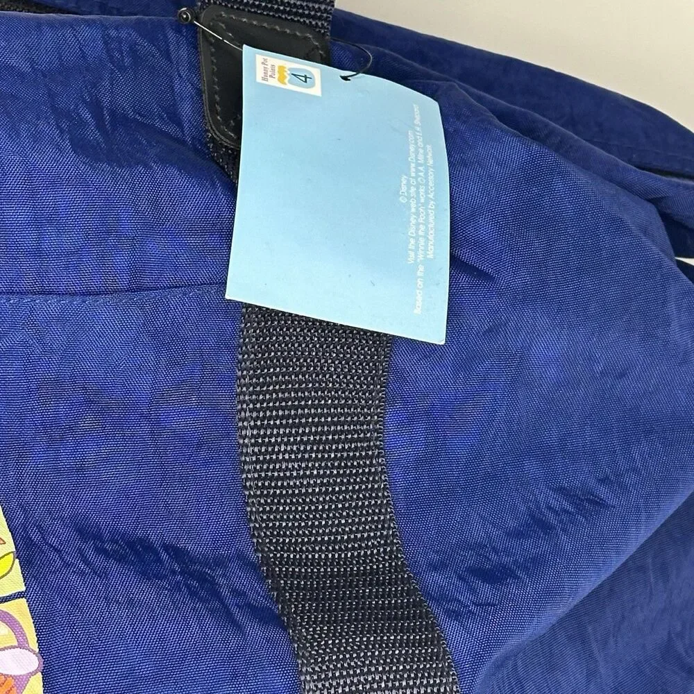 Vintage Winnie the Pooh Duffle Bag Blue Nylon Disney Travel Gym Weekend Tote